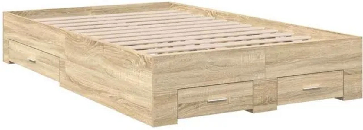 Modernes Funktionsbett Vidaxl aus Holzwerkstoff in Braun und Beige, B/T/H: 120 x 160 x 200 cm - Bild 1
