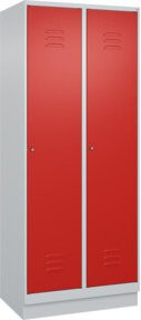 C+P Spind Classic PLUS Garderobenschrank mit Sockel, 2 Abteile, Verkehrsrot, H x B x T: 195 x 80 x 50 cm - Bild 1