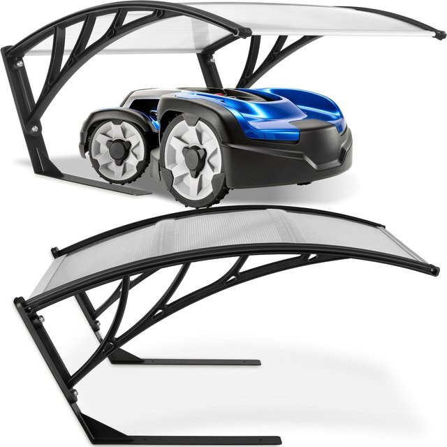tectake Rasenmäher-Roboter-Garage mit gewölbtem Dach und Bodenverankerung, B/T/H: 81 x 100 x 48 cm - Bild 1