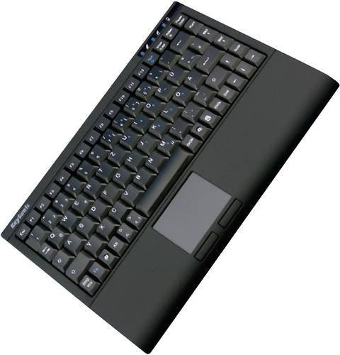 Keysonic ACK-540U+ USB Tastatur mit integriertem Touchpad und Maustasten, QWERTZ Deutsch, Schwarz - Bild 1