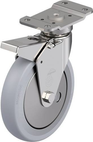 Blickle Edelstahl-Lenkrolle LPX-PGV 186XK-PG3-FI-SG-FA in Silber, Rad-Durchmesser: 186 mm, Tragfähigkeit: 200 kg - Bild 1