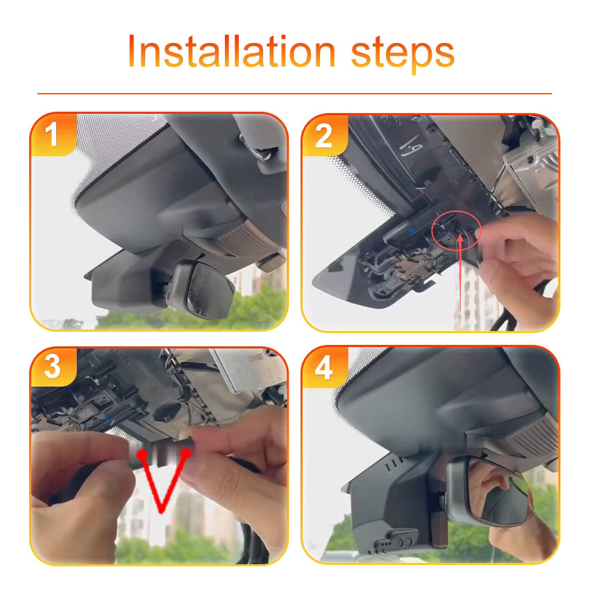 CARBAOHUI Dashcam für Cupra Leon und Cupra Formentor 2025 2026, WLAN Auto-DVR Recorder mit Nachtsicht in Schwarz - Bild 2