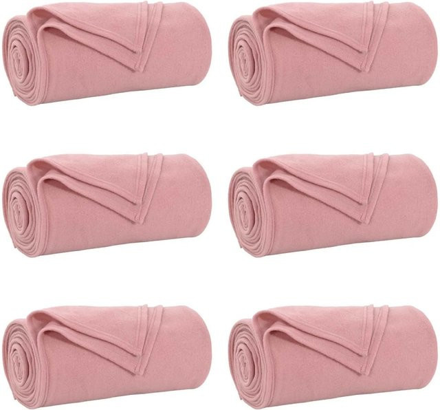 6er Set vidaXL Wohndecken aus Fleece in Rosa, B/B: 240 x 220 cm - Bild 1