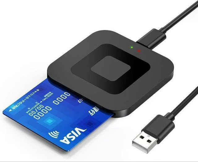 UTHAI X05 Quadratischer Smartcard-Leser USB 2.0 in Schwarz für ATMC AC DNI IC Bankkarten - Bild 1