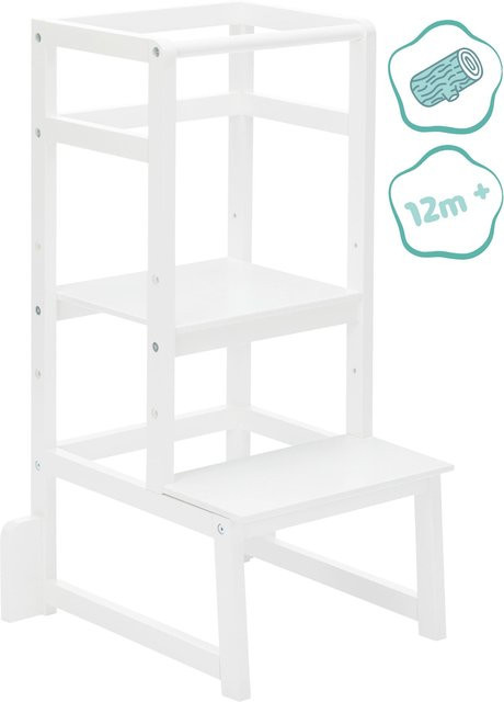 Fillikid Lernturm Vista aus Buchenholz in Weiss, H: 90 cm, B: 46 cm, T: 40 cm - Bild 1