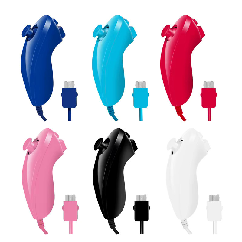 Nintendo Kabelloses Controller-Set für Wii/Wii U in Blau mit Linkem Nunchuk-Joystick, Rechter Vibrationsfernbedienung, Silikonhülle und Handgelenkschlaufe - Bild 2