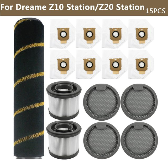 Dreame Ersatzteil-Set für Z10 Station und Z20 Station mit Rollbürste, Vorder- und Hinterfilter sowie Staubbeuteln für deinen Roboterstaubsauger - Bild 1