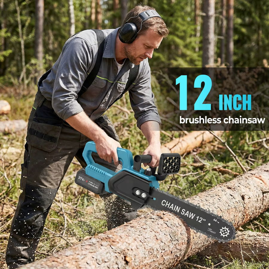 Makita 1500W Bürstenlose Akku-Elektrokettensäge 12 Zoll, Blau, kompatibel mit Makita LXT 21V Akku - Bild 5