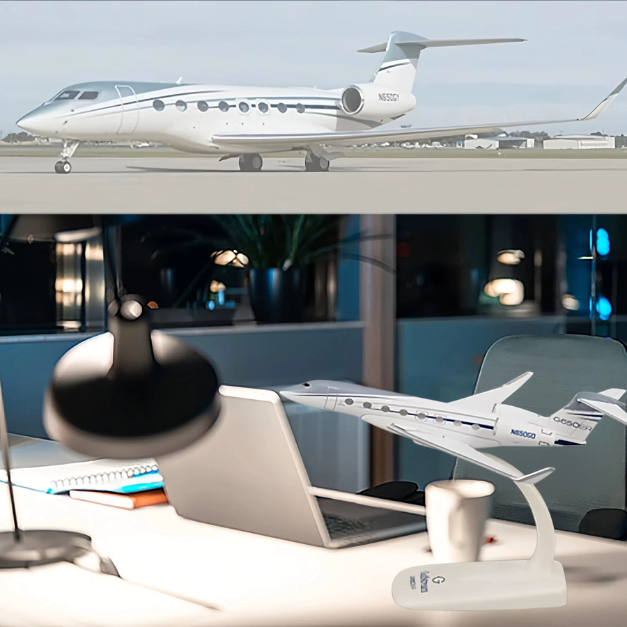 ZOCO Gulfstream G650ER Business Jet G-650, Flugzeug-Replika-Modell, Metall, Maßstab 1:200 - Bild 4