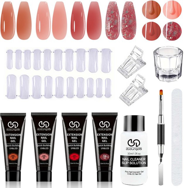 DUOLINGDAI Poly-Nagel-Gel-Kit, 6 Stück, 15 ml, Schimmernd, Unisex - Bild 1