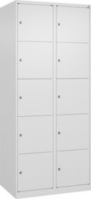 C+P Schließfachschrank Classic PLUS mit 2 Abteilen in Verkehrsweiß, H x B x T: 185 x 80 x 50 cm - Bild 1