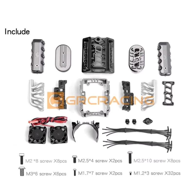 Traxxas V8 F76 427 SOHC Motor mit Lüfter und Kühler, Zubehör - Bild 2