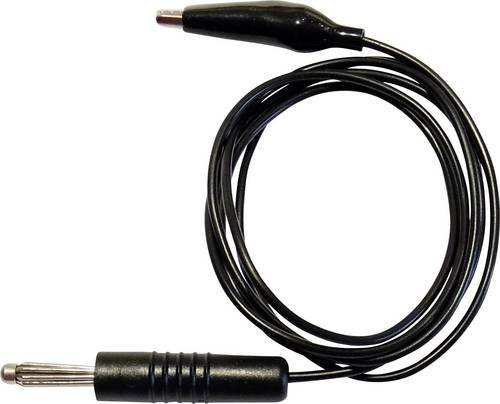 Schnepp Messleitung mit 4 mm Stecker und Abgreifklemmen aus PVC, Schwarz, Länge: 100 cm - Bild 1