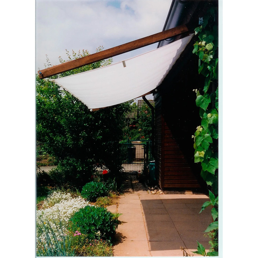 FLORACORD Pergola-Bausatz rechteckig mit Sonnensegel aus Polyester in Weiß, B/T: 420 x 140 cm - Bild 3