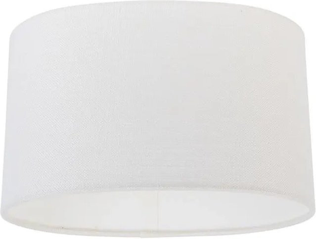 QAZQA Ovaler Leuchtenschirm aus Leinen in Weiß B: 25 cm, H: 16 cm, T: 15 cm - Bild 1