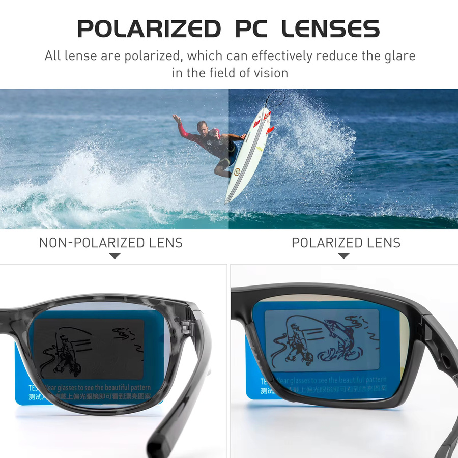Kapvoe Sonnenbrille, Sportsonnenbrille, Vollrand, Kunststoff, Schwarz, Herren - Bild 2