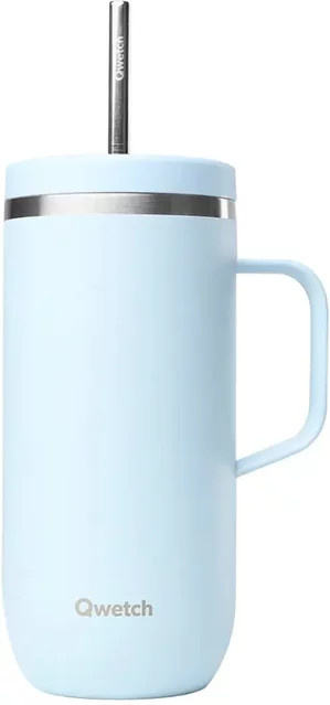 Isolierbecher aus Edelstahl mit Griff von Qwetch in Blau, 0,335 l - Bild 1