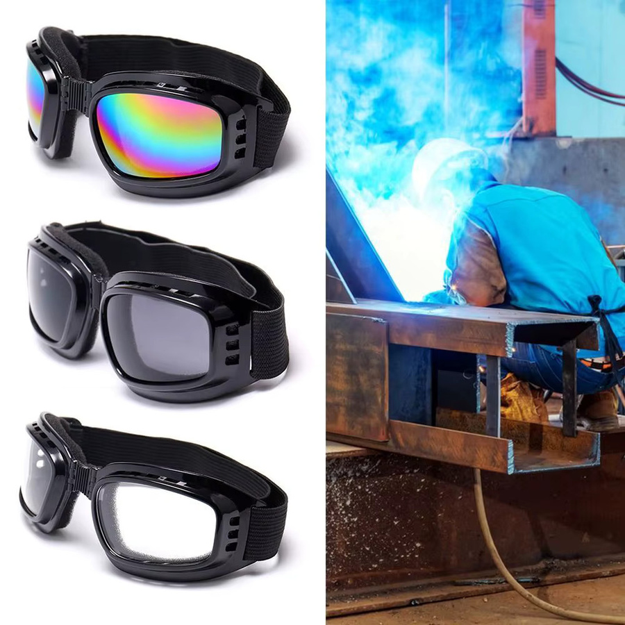 Winddichte und staubdichte Schutzbrille aus Kunststoff in Multicolor und Grau für Radfahren und Laborarbeit - Bild 4