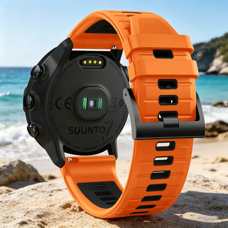 QCTOG Uhrenarmband Silikon, 24 mm, Schwarz, Unisex - Bild 5