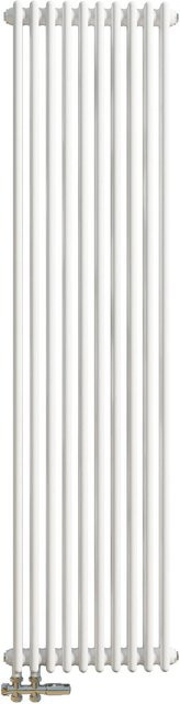Duschparadies Traditioneller Heizkörper in Gusseisen-Optik aus Stahl, 2 Säulen, Weiß, Höhe: 180 cm, Breite: 47 cm, 1444W für Warmwasserbetrieb - Bild 1