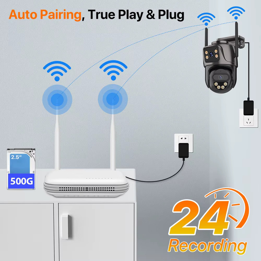 WONSDAR NVR Kit Wifi IP Kamera Outdoor 8CH System Video Überwachung mit 6MP HD H.265 Home Security CCTV Dual Bildschirm P2P - Bild 3