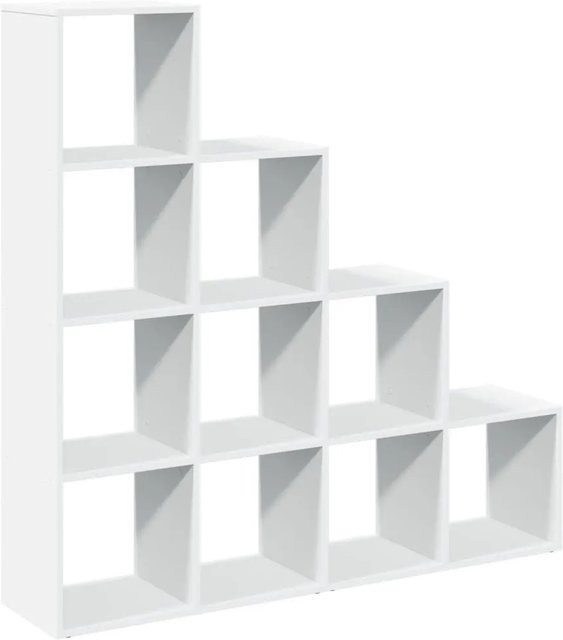 vidaXL Raumteiler-Bücherregal mit 4 Stufen in Weiß, B/T/H: 131,5 x 29,0 x 131,5 cm - Bild 1
