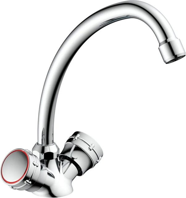 Eisl Spültischarmatur Grando für die Küche mit zwei Griffen, schwenkbarer Auslauf, Chrom/Silber - Bild 1