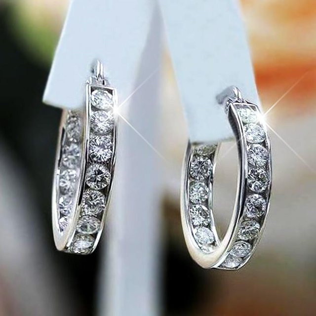 Wucifang Jewelry Ohrringe, Zirkonia, Silber, Damen - Bild 1