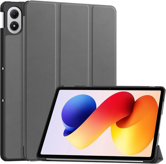 Xiaomi Schutzhülle für Redmi Pad 2 Pro 12.1 Zoll in Grau mit faltbarem Flip-Leder-Ständer - Bild 1