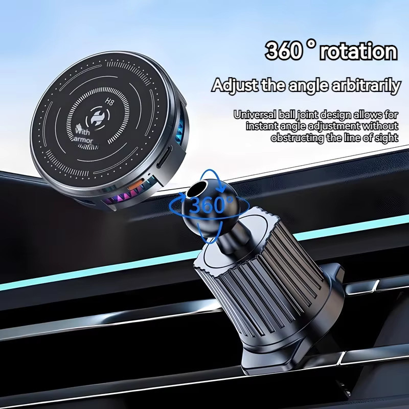 TONGDAYTECH Magnetische Smartphone-Halterung für das Auto mit Halbleiterkühlung und Saugnapf, Schwarz, kompatibel mit iPhone 17 16 15, Samsung und Xiaomi - Bild 6