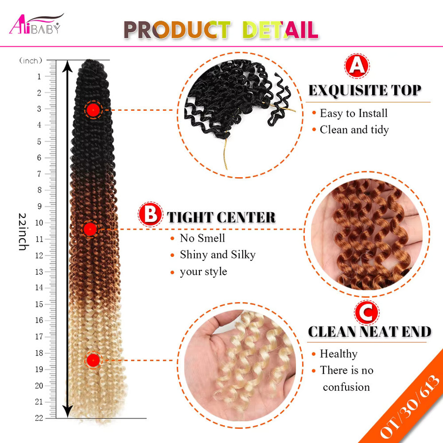 Alibaby Passion Twist Häkelhaar, 24 Zoll, Ombre, synthetisch, Damen - Bild 4