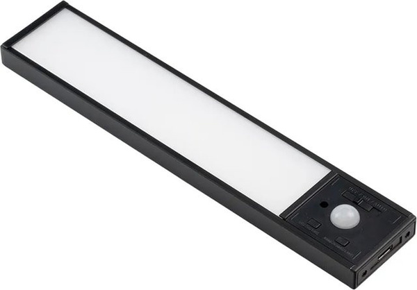 LUXULA LED Unterbauleuchte Akku Schwarz, Dimmbare Magnetische Schrankleuchte mit Bewegungsmelder und CCT Warm-Kaltweiß, USB-C Aufladbar, 20 cm