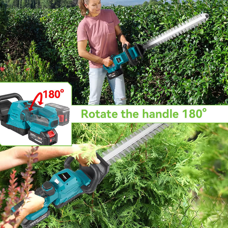NewBeny Elektrische Heckenschere mit 180 Grad verstellbarem Griff für Makita Akku zur Garten- und Landschaftspflege - Bild 4