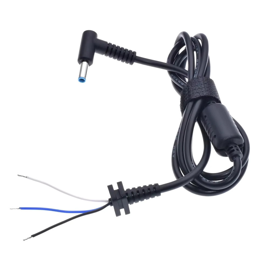 HP DC Power Ladegerät Stecker Kabel in Blau mit Pin für Laptop Adapter 4,5 x 3,0 mm - Bild 1