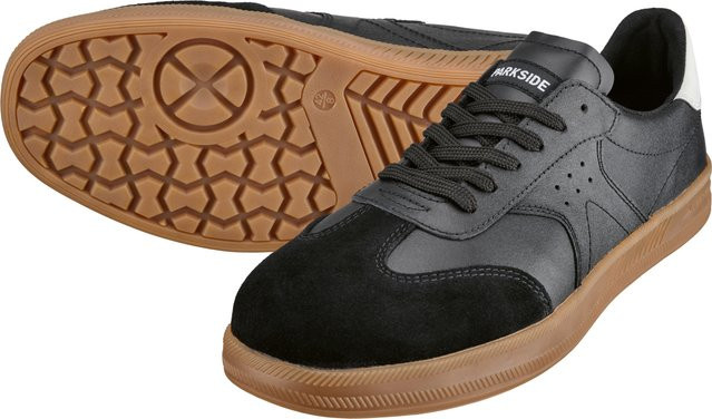 Parkside Herren S1 Sicherheitsschuhe aus Leder in Schwarz und Weiß, Größe 45 - Bild 1