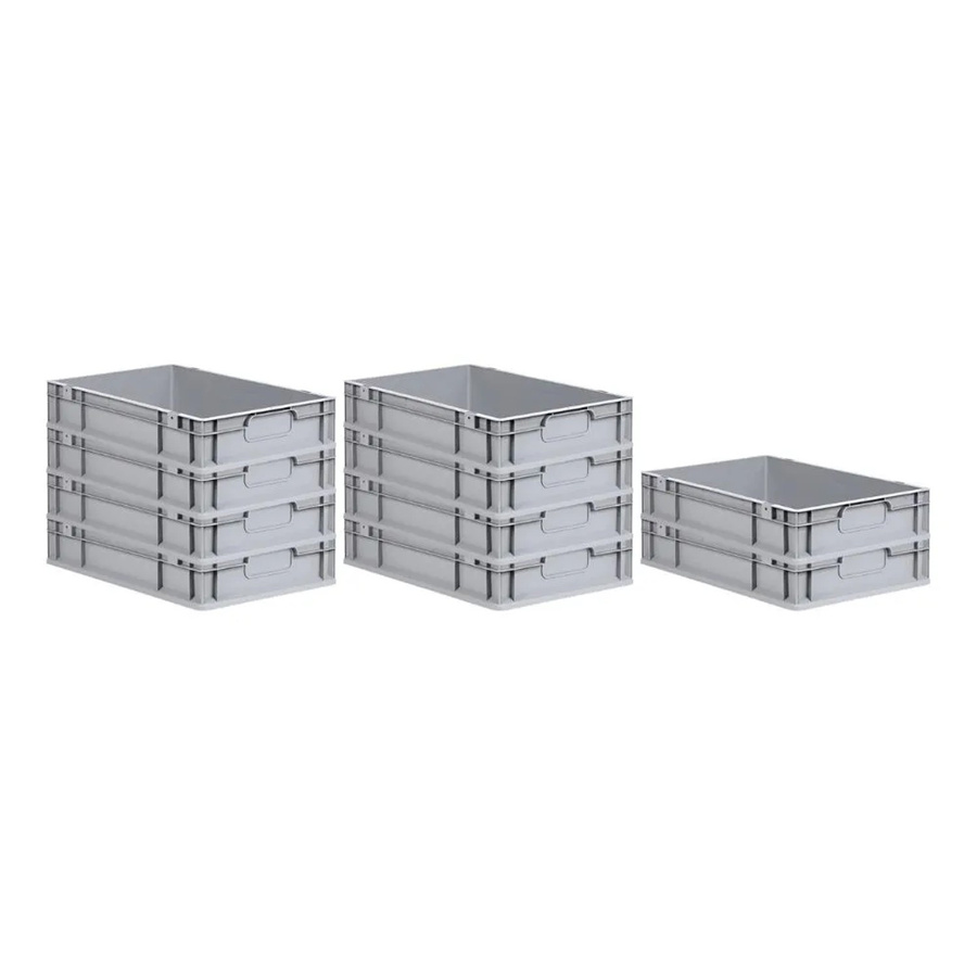 PROREGAL Spar Set 10x Eurobox Nextgen Economy Transportboxen Grau H x B x T: 12 x 40 x 60 cm - Bild 2