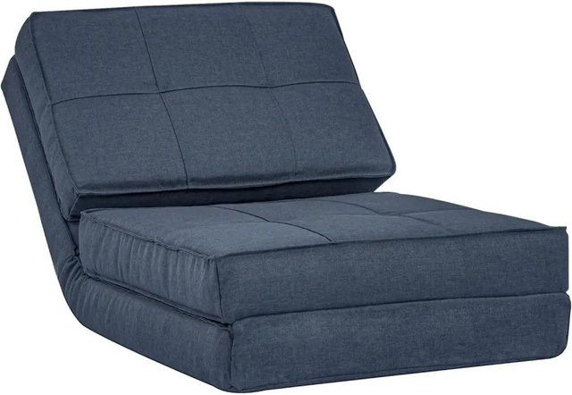 HOMCOM Bodensofa klappbar 5-stufig verstellbar in Blau mit Metallrahmen und Schaumstoff, B/T/H: 61 x 73 x 58 cm - Bild 1