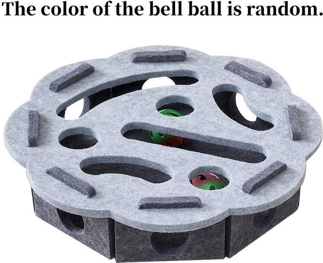 HappyhomeEE Katzenspielzeug mit Labyrinthtunnel & Glocke, grau - Bild 1