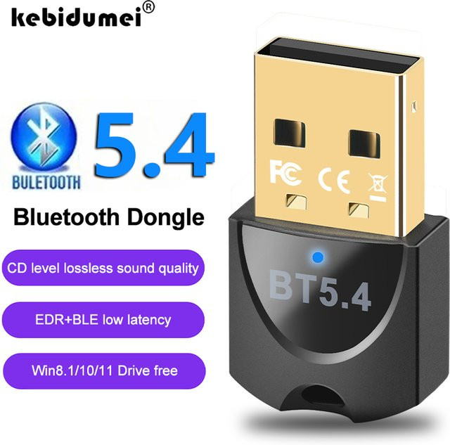 Kebidumei USB Bluetooth 5.4 Adapter für PC und Laptop zur drahtlosen Verbindung von Maus, Tastatur und Audio-Geräten - Bild 1