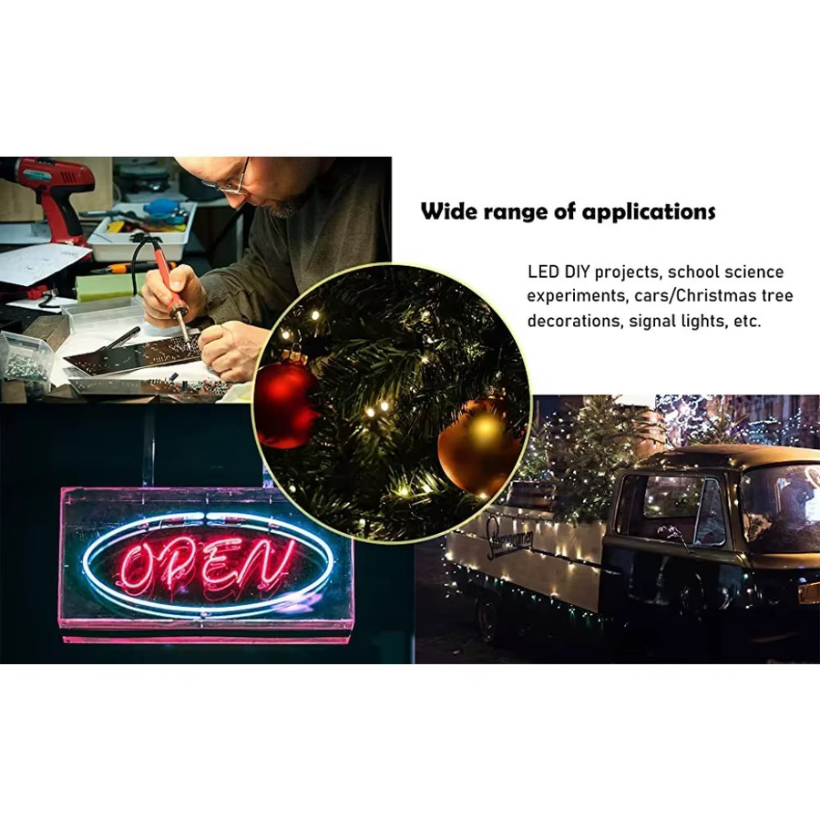 YTDMEN RGB LED Diode Set mit 100 Stück, 5mm, Transparent, Multicolour, Gemeinsame Kathode oder Anode für DIY Projekte - Bild 3
