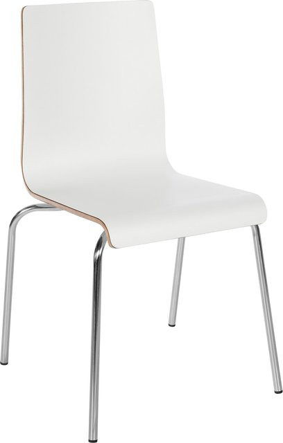 CLP Stapelstuhl Gahanna aus Formholz mit HPL-Laminat und verchromtem Stahlgestell in Silber, belastbar bis 150 kg - Bild 1
