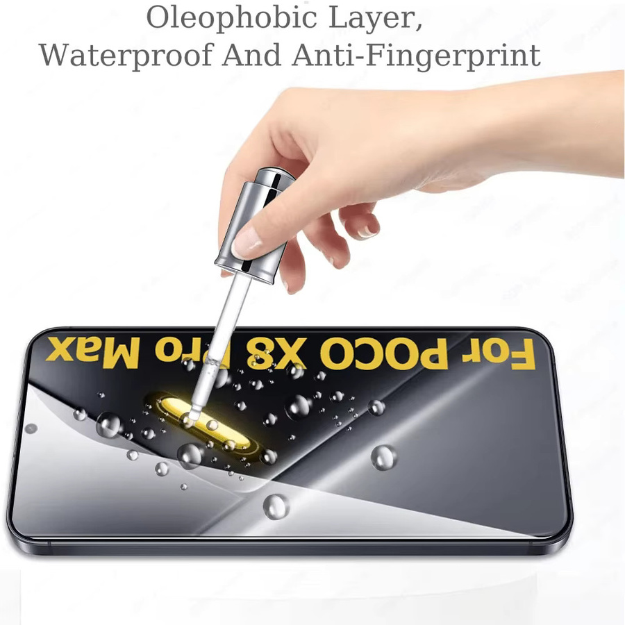 NNBILI 9D Vollflächiger Displayschutz aus gehärtetem Glas für Xiaomi Poco X7 X8 Pro X8 Pro Max Serie, Transparent - Bild 3