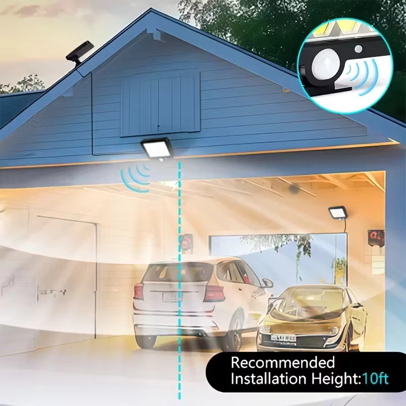 ledcbet Solar-Straßenlaterne mit 120 COB LED und Bewegungsmelder, wasserdichte Solar-Gartenlampe für den Außenbereich in 3 Modi - Bild 5