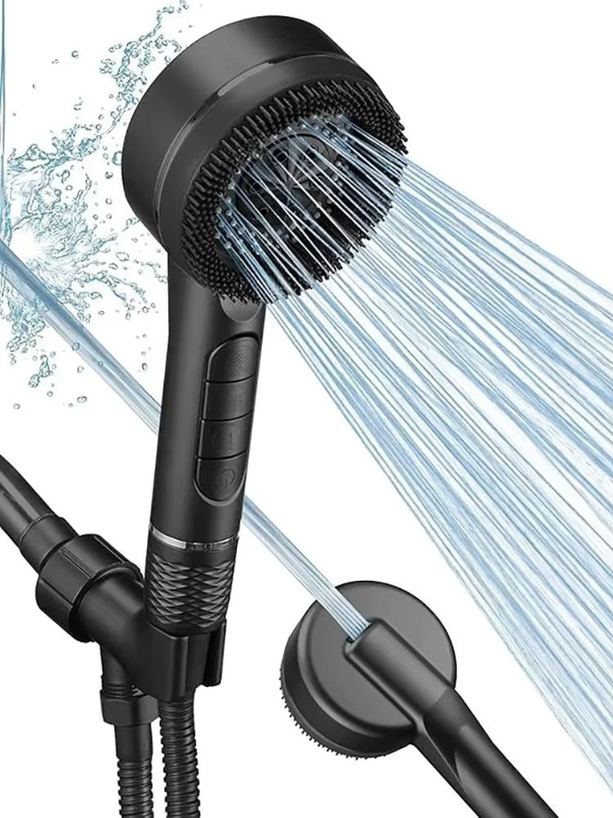 IOUHAPPY Hochdruck-Duschkopf mit Doppelfiltration und Multifunktions-Wasserauslassmodi in Schwarz - Bild 9