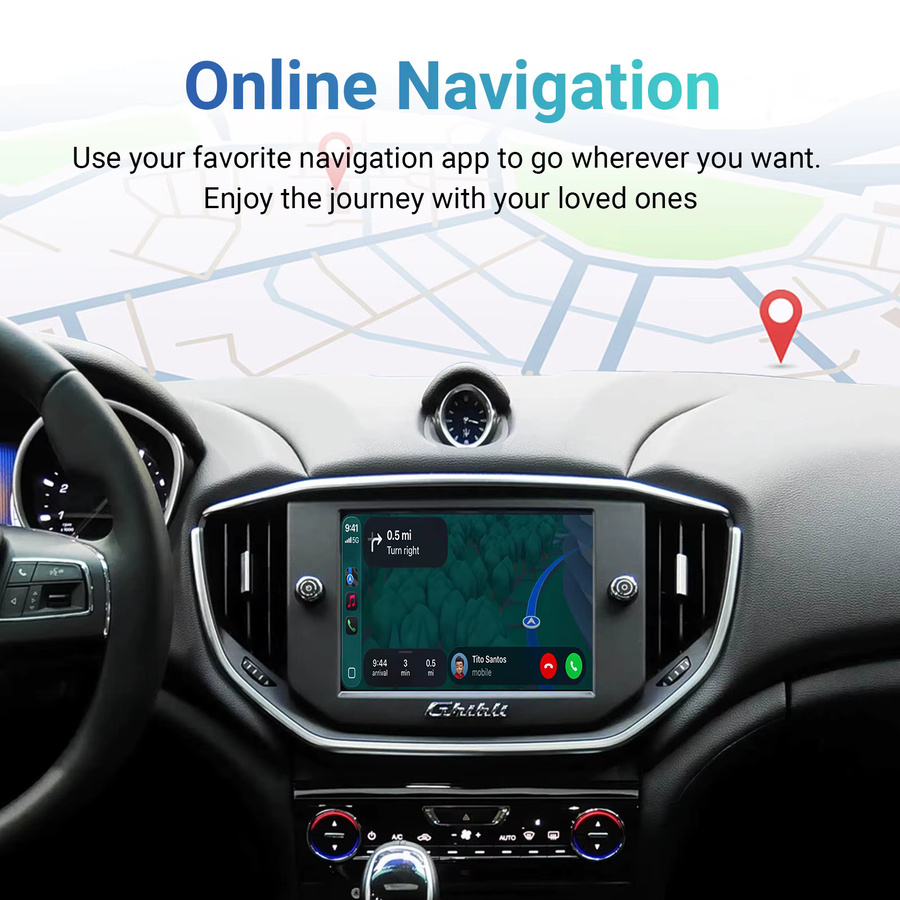 LEXXSON CarPlay und Android Auto Retrofit Kit für Maserati Quattroporte und Ghibli, Bildschirm Upgrade Decoder Box, Schwarz - Bild 4