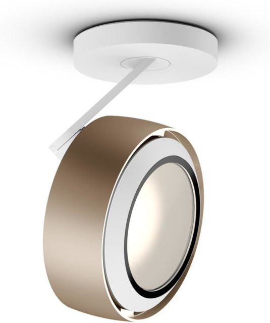Occhio Più R alto 3d up VOLT LED-Deckenstrahler in Gold matt und Weiß matt mit Glas-Cone und warmweißem Licht (3000K) - Bild 1