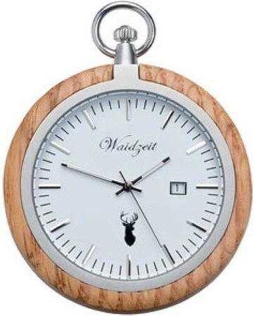 Waidzeit Taschenuhr, Quarzwerk, Edelstahl, Weiß, Herren