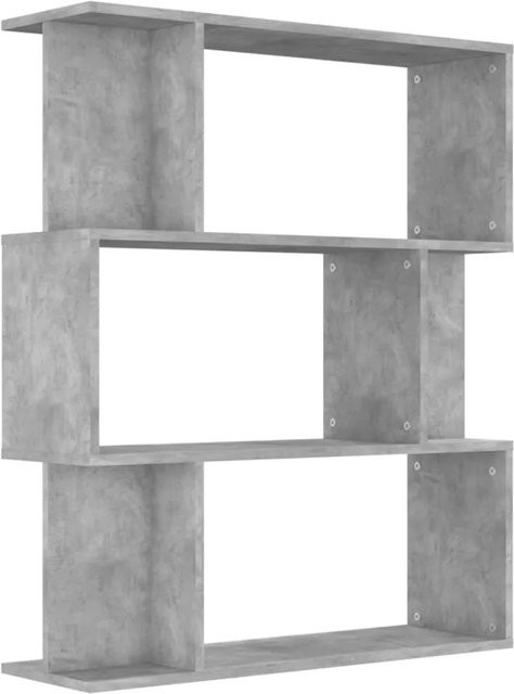 vidaXL Bücherregal und Raumteiler in Betongrau aus Holzwerkstoff, B/T/H: 80 x 24 x 96 cm - Bild 1