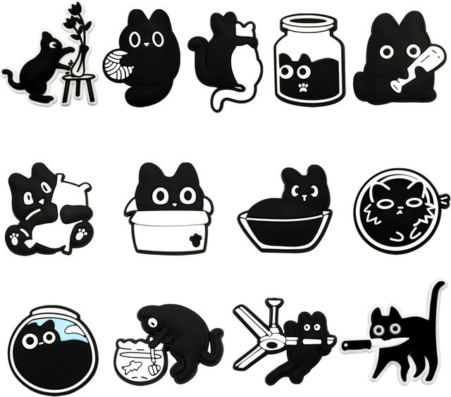 Potdemiel Schuhanhänger, schwarze Katzen, Schuhzubehör - Bild 1