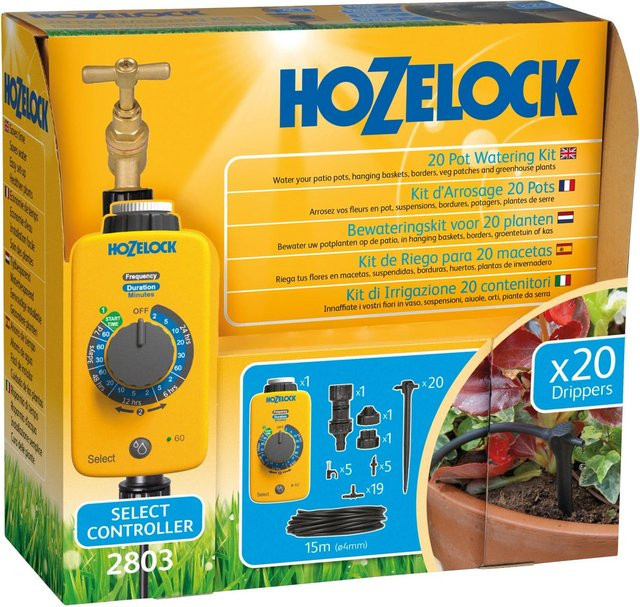 Hozelock Automatisches Tropfbewässerungs-Set mit Select Controller, 20 Tropfern und 15 m Schlauch - Bild 1